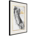 Plakat - Mapa reliefowa: Kalifornia