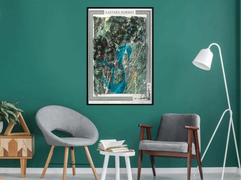 Plakat - Mapa reliefowa: Wschodnia Norwegia