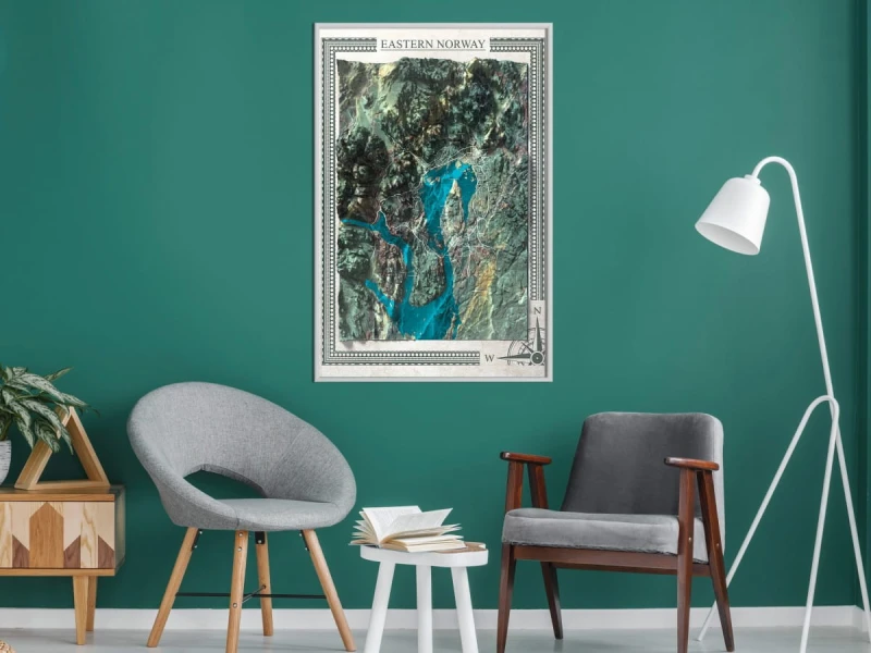 Plakat - Mapa reliefowa: Wschodnia Norwegia