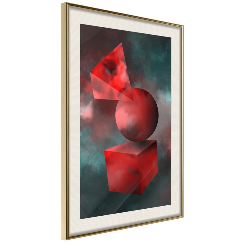 Plakat - Czerwone bryły