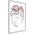 Plakat - Czarny obrys liścia