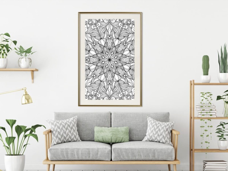 Plakat - Bezbarwna mandala