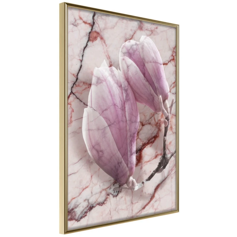 Plakat - Magnolia na marmurowym tle