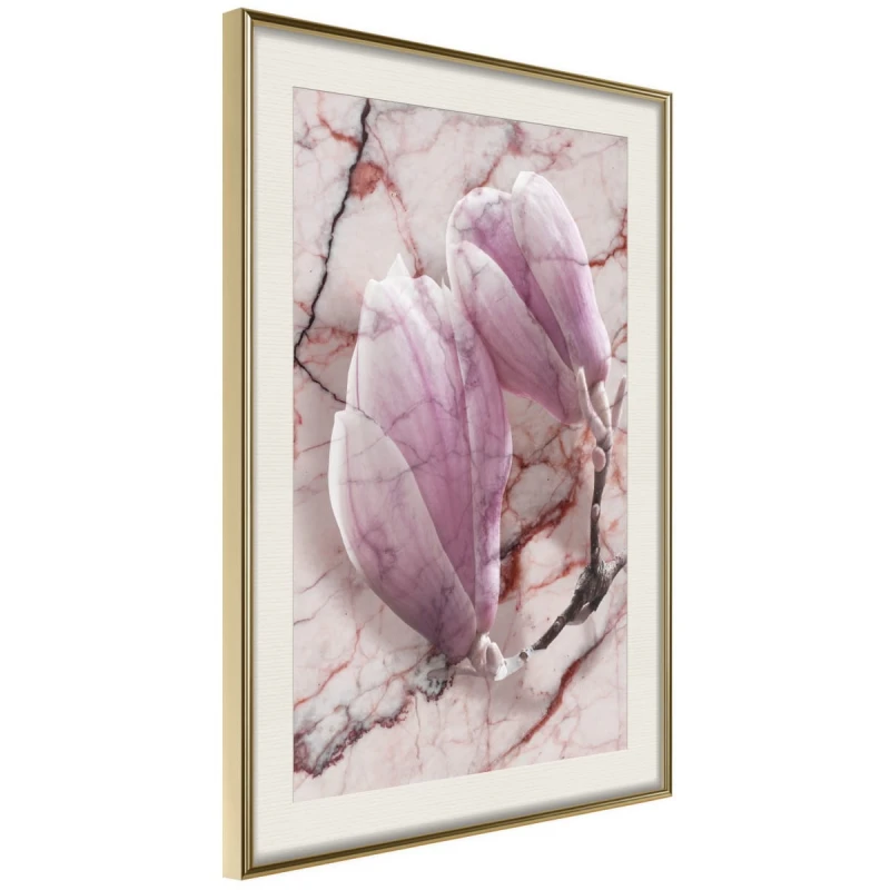Plakat - Magnolia na marmurowym tle