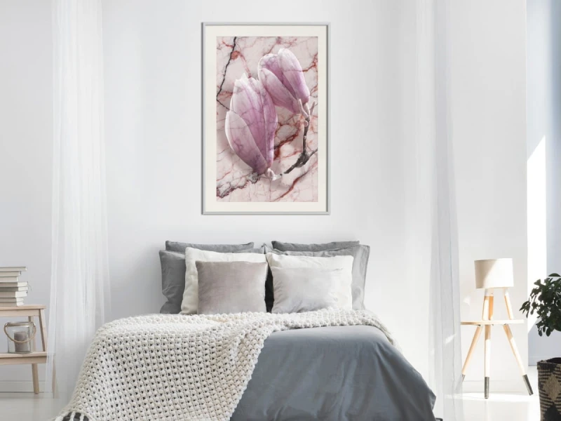 Plakat - Magnolia na marmurowym tle