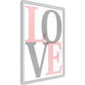 Plakat - Szaro-różowe Love