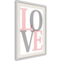 Plakat - Szaro-różowe Love