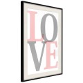 Plakat - Szaro-różowe Love