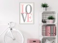 Plakat - Szaro-różowe Love