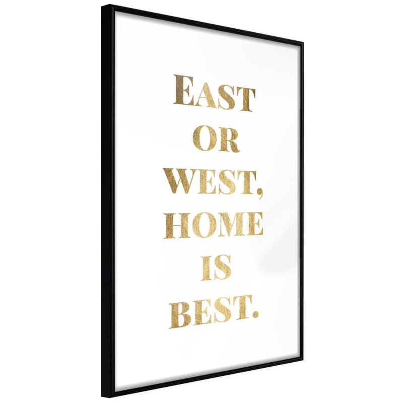 Plakat - Home Is Best (złoty)