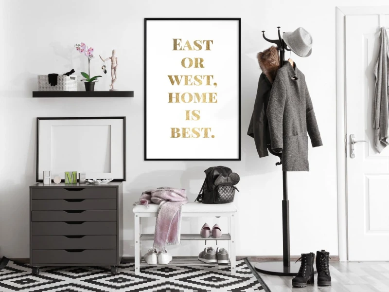 Plakat - Home Is Best (złoty)