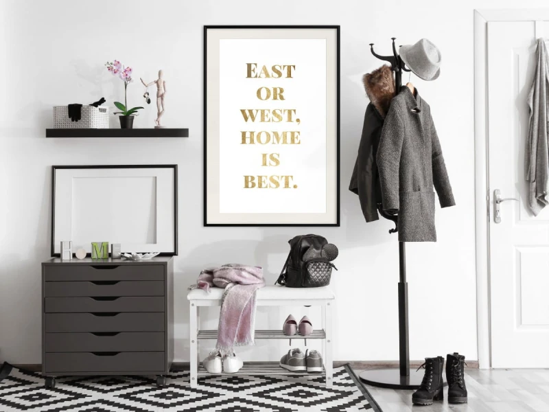 Plakat - Home Is Best (złoty)