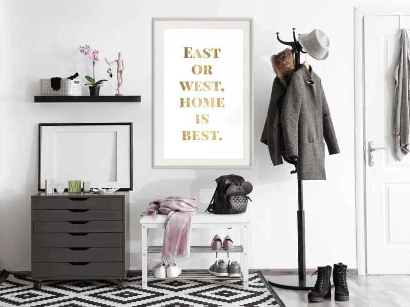 Plakat - Home Is Best (złoty)