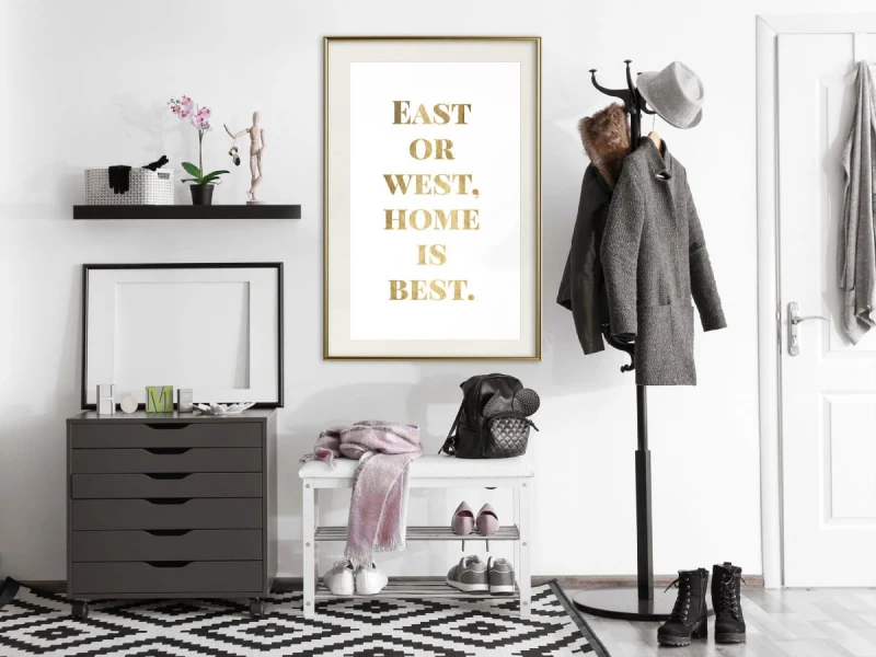 Plakat - Home Is Best (złoty)