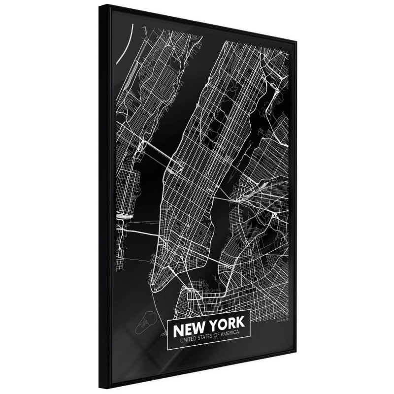 Plakat - Plan miasta: Nowy Jork (ciemny)