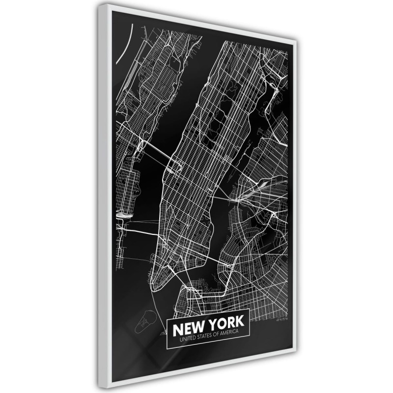 Plakat - Plan miasta: Nowy Jork (ciemny)