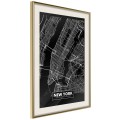Plakat - Plan miasta: Nowy Jork (ciemny)