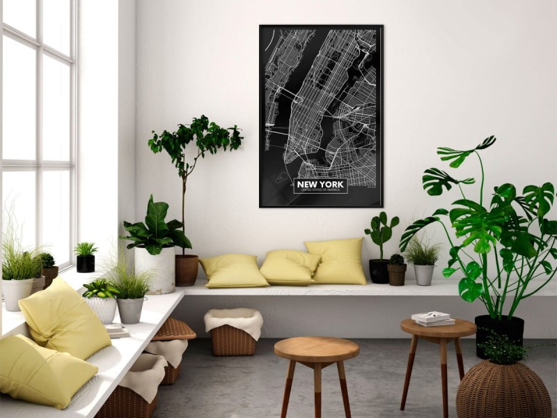 Plakat - Plan miasta: Nowy Jork (ciemny)