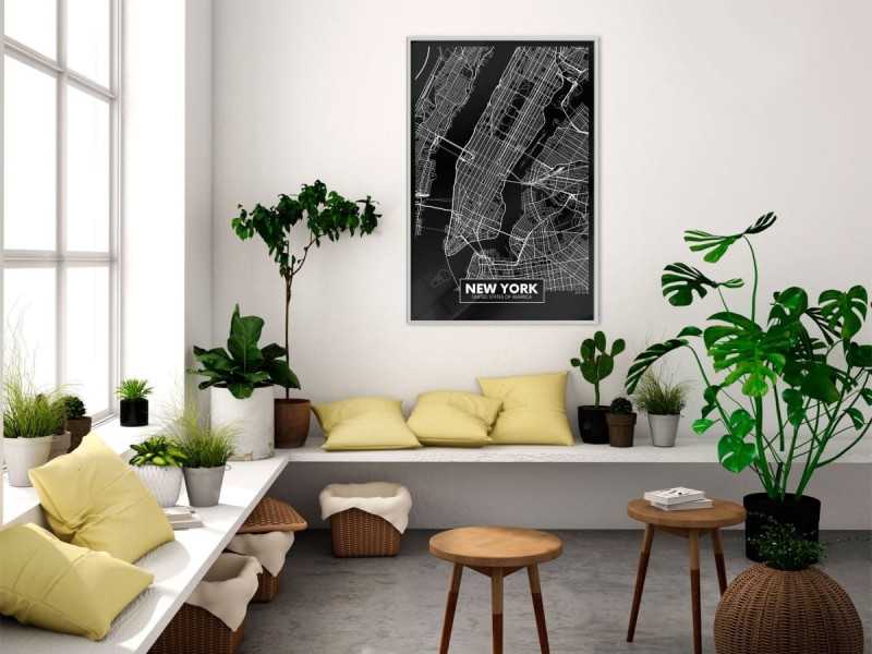 Plakat - Plan miasta: Nowy Jork (ciemny)