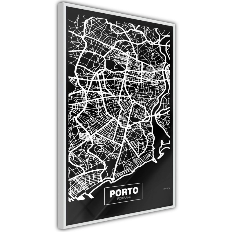 Plakat - Plan miasta: Porto (ciemny)