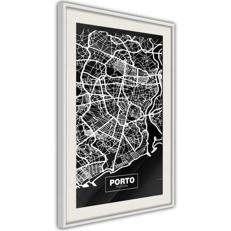 Plakat - Plan miasta: Porto (ciemny)