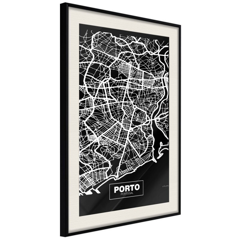 Plakat - Plan miasta: Porto (ciemny)
