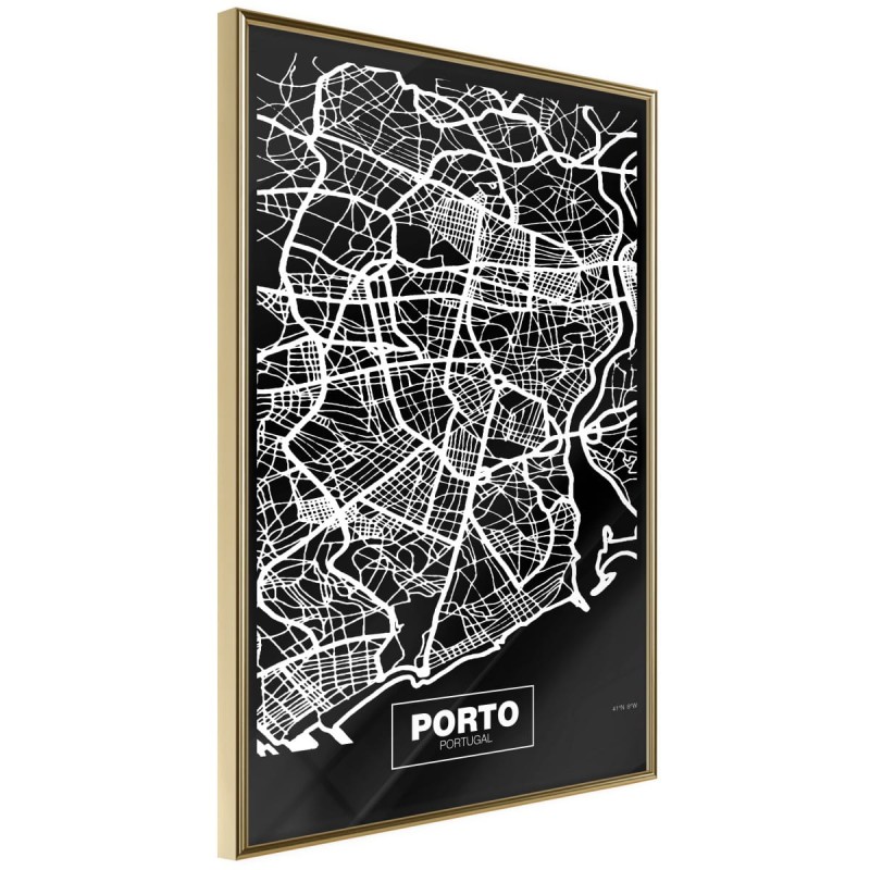 Plakat - Plan miasta: Porto (ciemny)