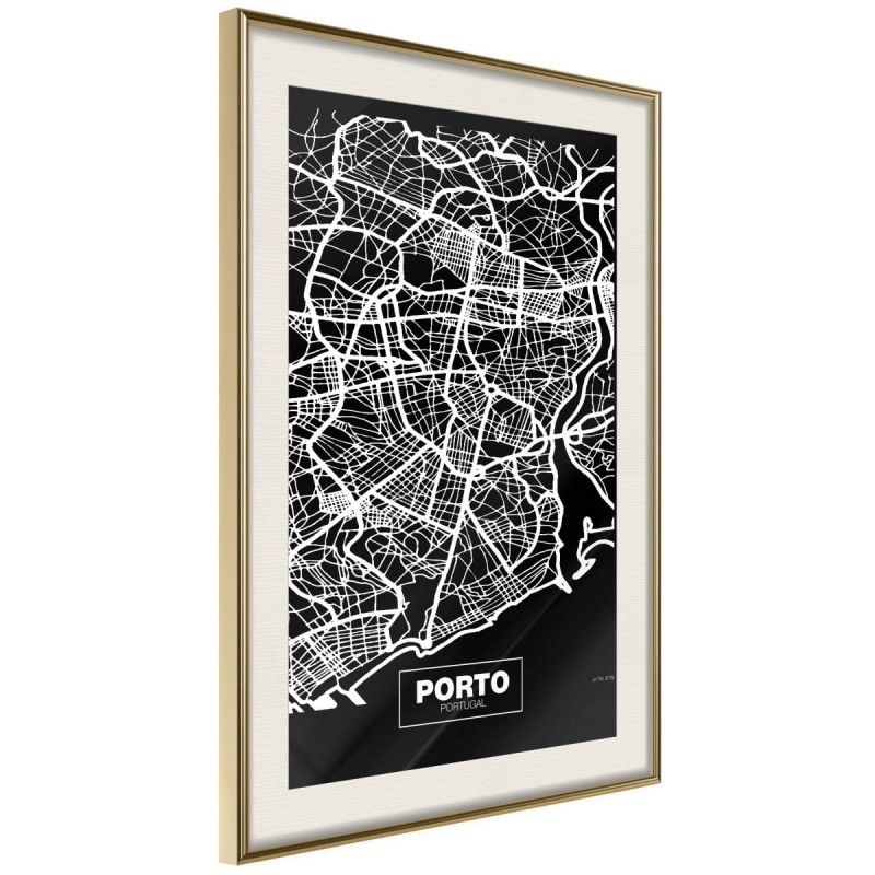 Plakat - Plan miasta: Porto (ciemny)