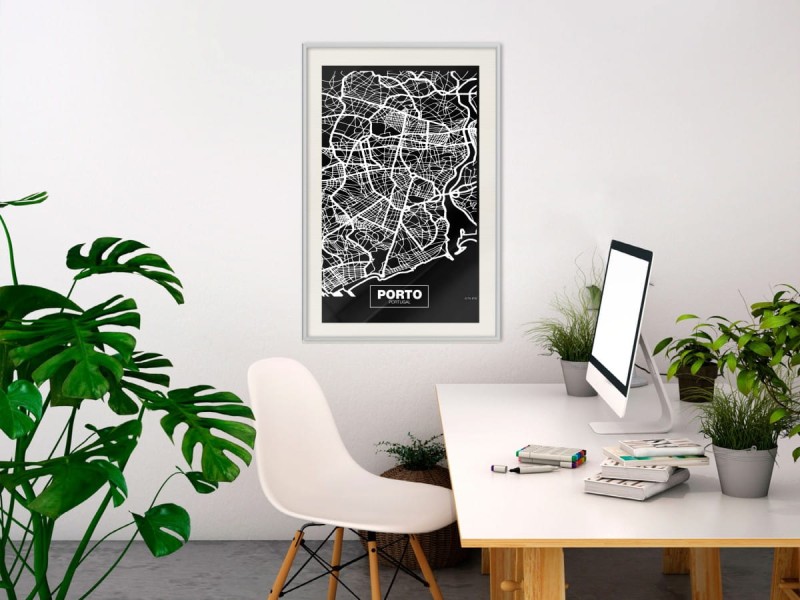 Plakat - Plan miasta: Porto (ciemny)