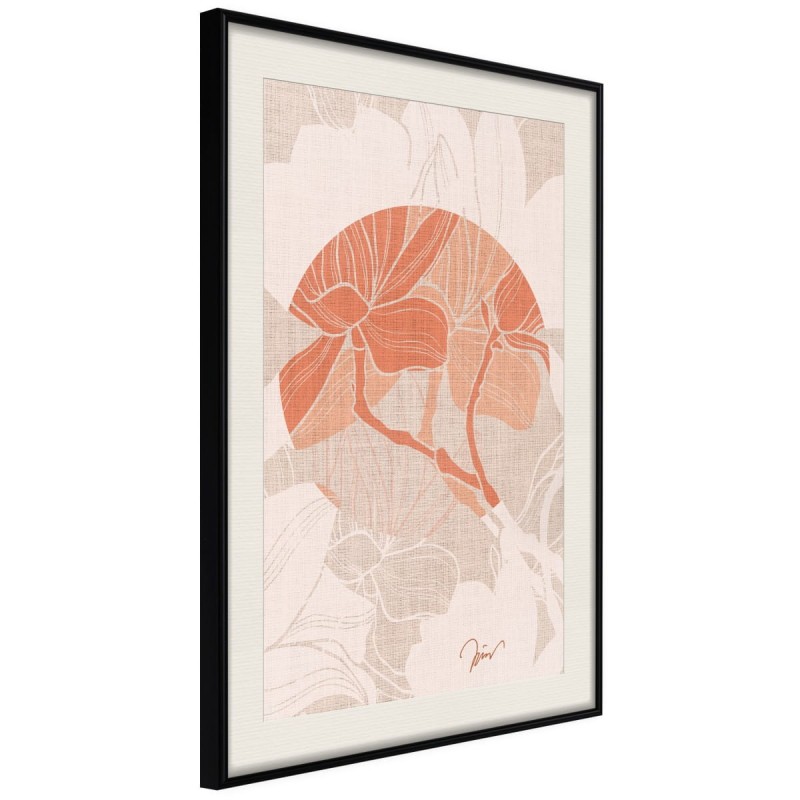 Plakat - Kwiaty na tkaninie