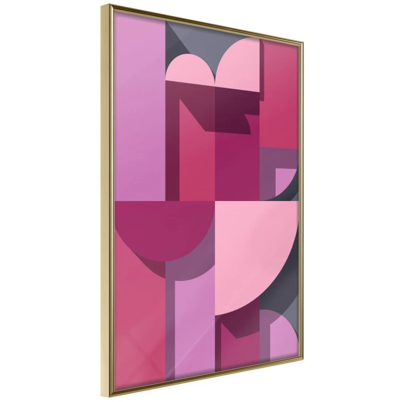Plakat - Różowa geometria