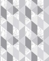 Szaro-srebrna tapeta papierowa geometryczna