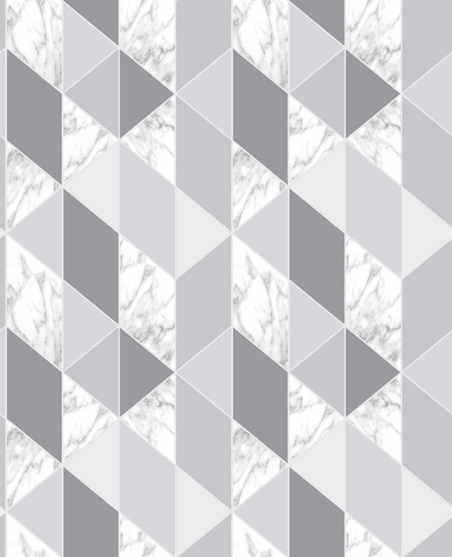 Szaro-srebrna tapeta papierowa geometryczna