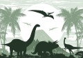 Fototapeta do pokoju chłopca Zielone dinozaury