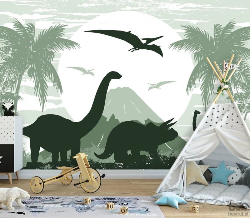 Fototapeta do pokoju chłopca Zielone dinozaury