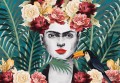 Fototapeta Frida na roślinnym tle
