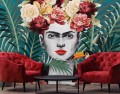 Fototapeta Frida na roślinnym tle