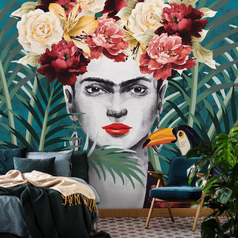 Fototapeta Frida na roślinnym tle