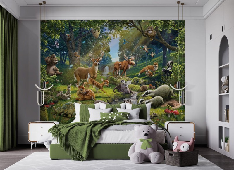 Fototapeta dziecięca Walltastic Zwierzęta w lesie