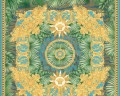 Kolorowa tapeta z motywem kwiatów i ornamentów Versace