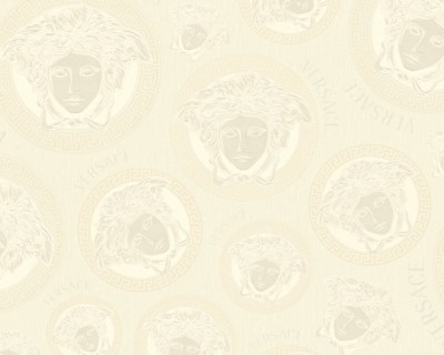 Ecru tapeta głowy Meduzy logo Versace