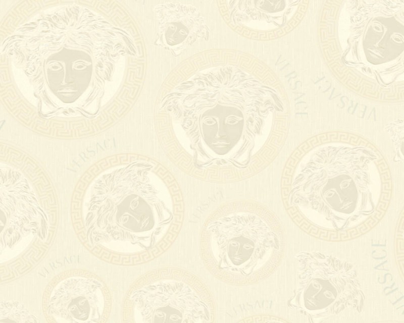 Ecru tapeta głowy Meduzy logo Versace