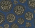 Niebiesko-srebrna tapeta głowy Meduzy logo Versace