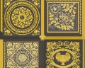 Czarno-złota tapeta z ozdobnym motywem Versace