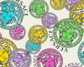 Kolorowa tapeta głowy Meduzy logo Versace