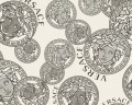 Biało-srebrna tapeta głowy Meduzy logo Versace