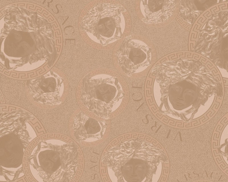 Miedziana tapeta głowy Meduzy logo Versace
