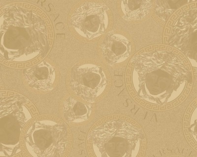 Złota tapeta głowy Meduzy logo Versace