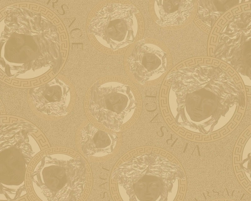Złota tapeta głowy Meduzy logo Versace