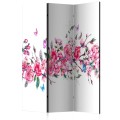 Parawan 3-częściowy - Kwiaty i motyle [Room Dividers]